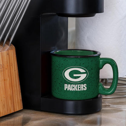 Rico Industries NFL Football Green Bay Packers Speckle - Taza de fogata grabada con láser de 12 onzas