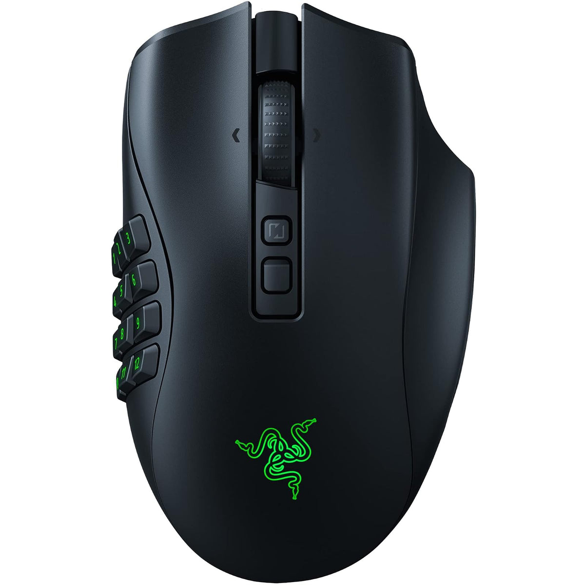 Razer Naga V2 Pro - Mouse Gamer Inalámbrico MMO | 19+1 botones programables con 3 placas laterales intercambiables, rueda HyperScroll Pro, sensor óptico Focus Pro 30K