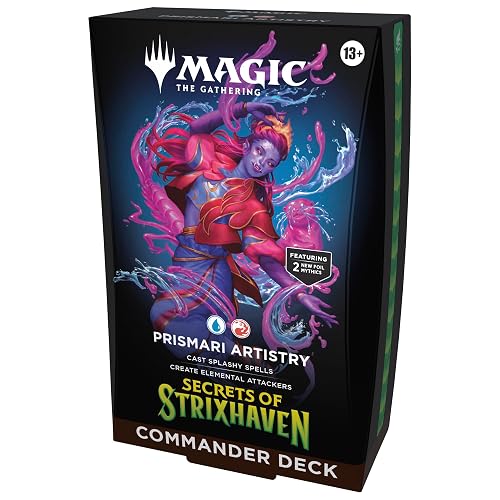 Magic: The Gathering Secrets of Strixhaven Commander Deck - Prismari Artistry (100-Card Deck, Deck Box + Accessories) en Inglés