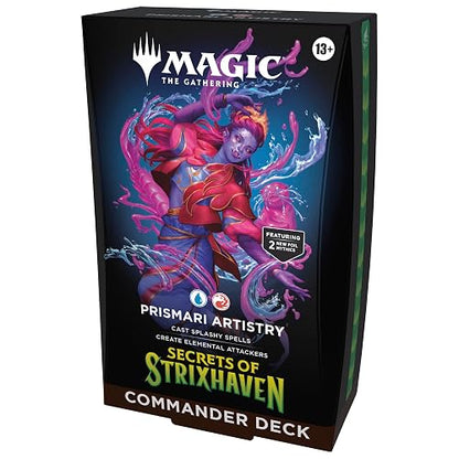 Magic: The Gathering Secrets of Strixhaven Commander Deck - Prismari Artistry (100-Card Deck, Deck Box + Accessories) en Inglés