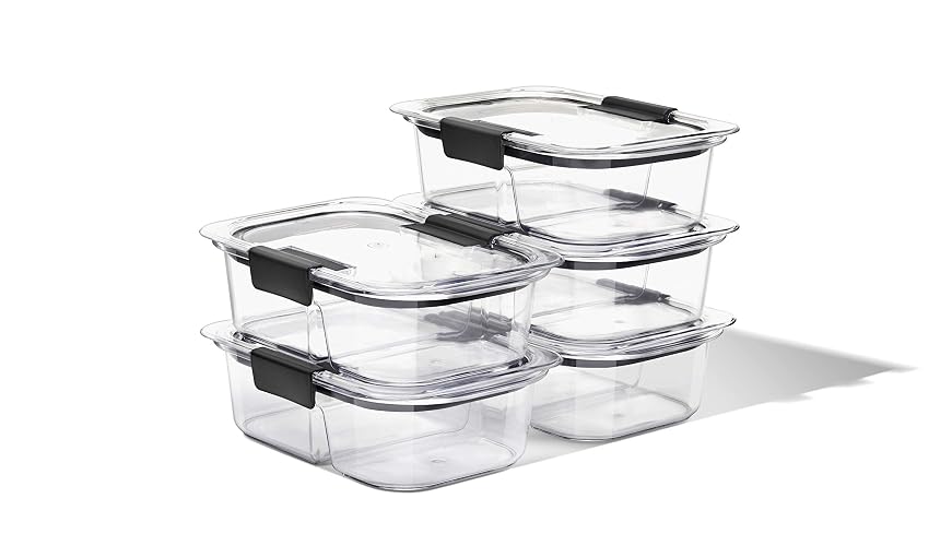 Rubbermaid - Contenedores de almacenamiento de alimentos, 2 compartimentos, 2,85 tazas, 5 unidades