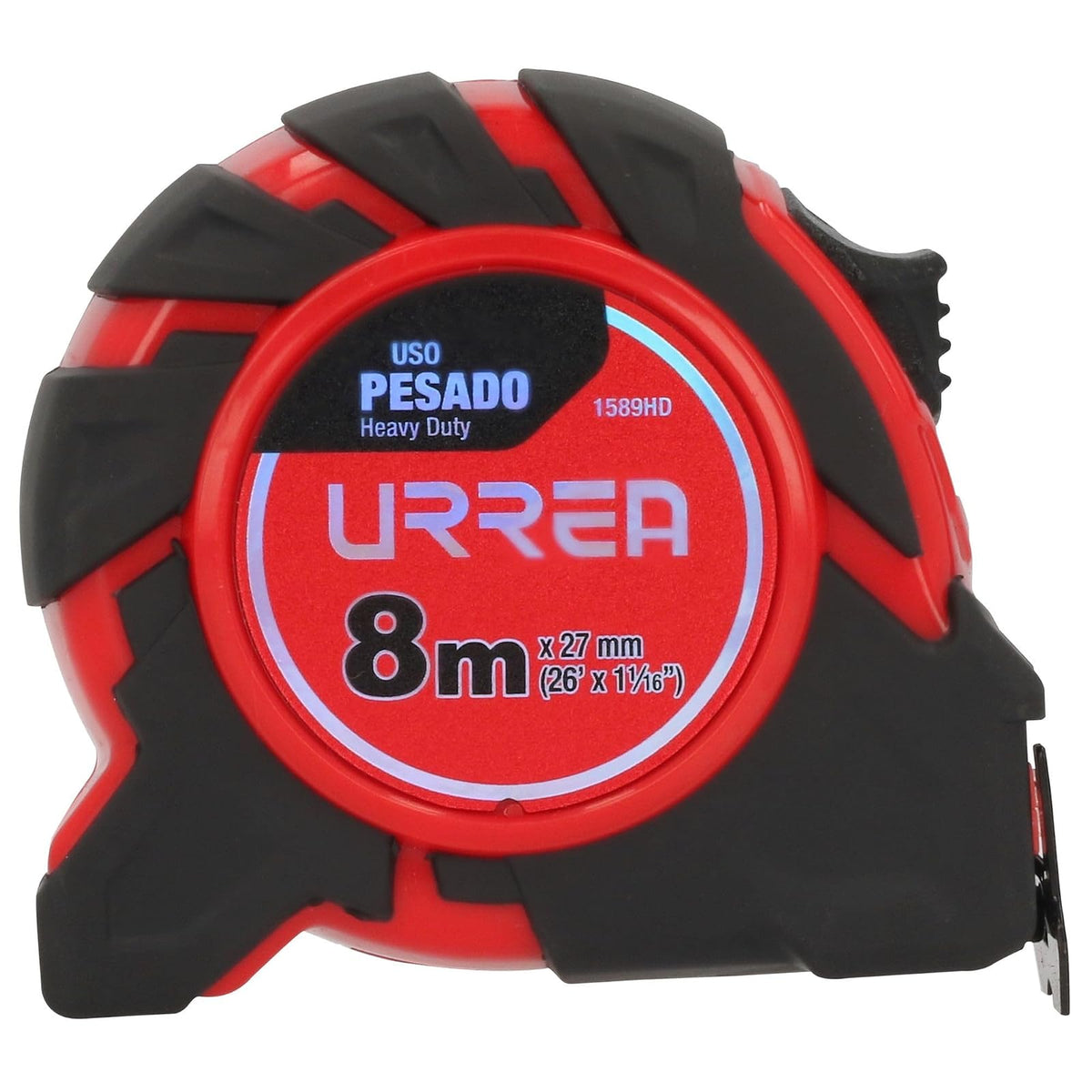 Urrea 1586HD Flexómetro Heavy Duty con Hoja de Acero (5 m u 8 m) - 8 m