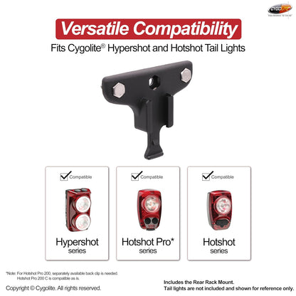 Cygolite - Soporte de luz Trasera para Luces traseras de Bicicleta Hypershot, Hotshot Pro y Hotshot Series con Soportes Duros (Montaje Original) pequeño