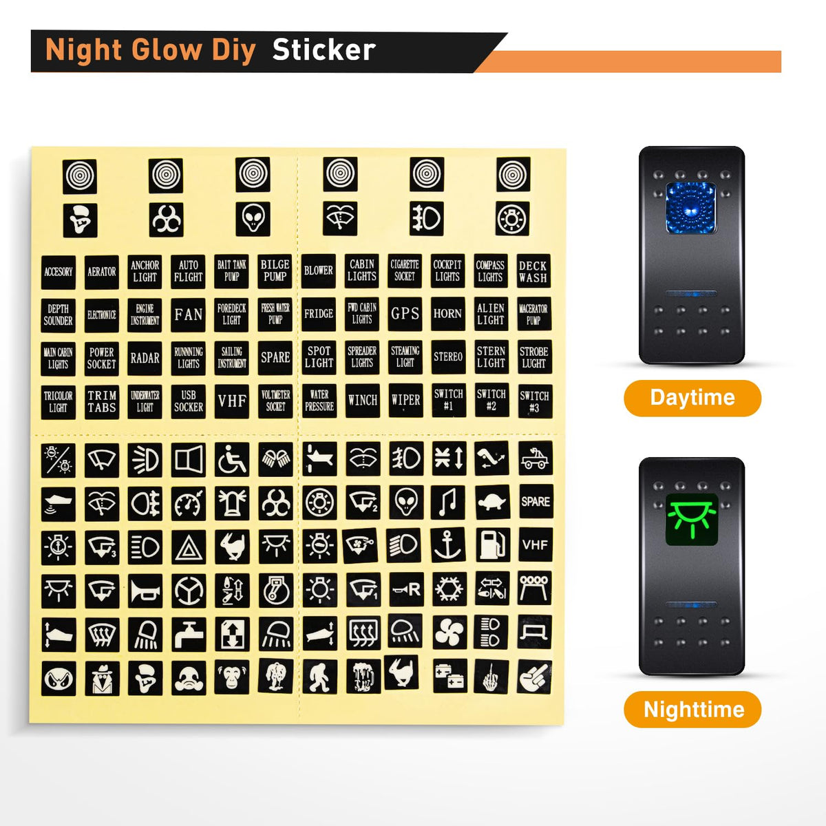 Nilight Panel de interruptor de 3 bandas con cargador USB dual de 4,8 amperios, voltímetro impermeable de 12 V, 24 V CC, interruptor con pegatinas de brillo nocturno para coches
