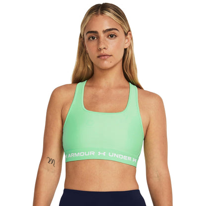 Under Armour Sports Bra de Entrenamiento Crossback Mid para Mujer - (350) Matrix Green - Matrix Green - White - XS
