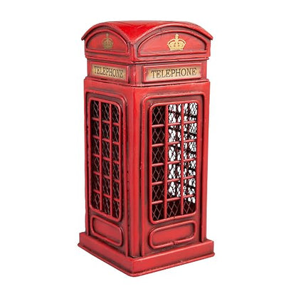 Cabina de Teléfono | Estilo Vintage | Adornos de Escritorio | para Oficina y hogar | Modelo a Escala | Roja | 23.5x9 cm | Running