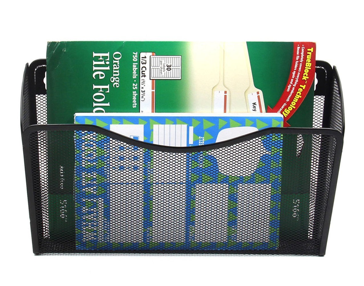 Easepres Mesh 3 Pockets File Organizer Hanging File Organizer Vertical Wall File Organizer Holder Rack