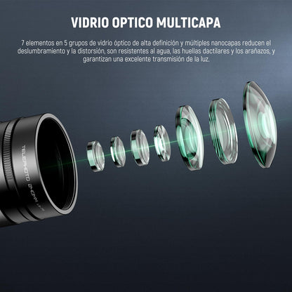 NEEWER - Convertidor 2X con Lentes Macro de 200 mm y 300 mm para cámara de teléfono, Lente de teleobjetivo, 7 Elementos en 5 Grupos, Rosca de 17 mm Compatible con iPhone, Android, Samsung, Xiaomi