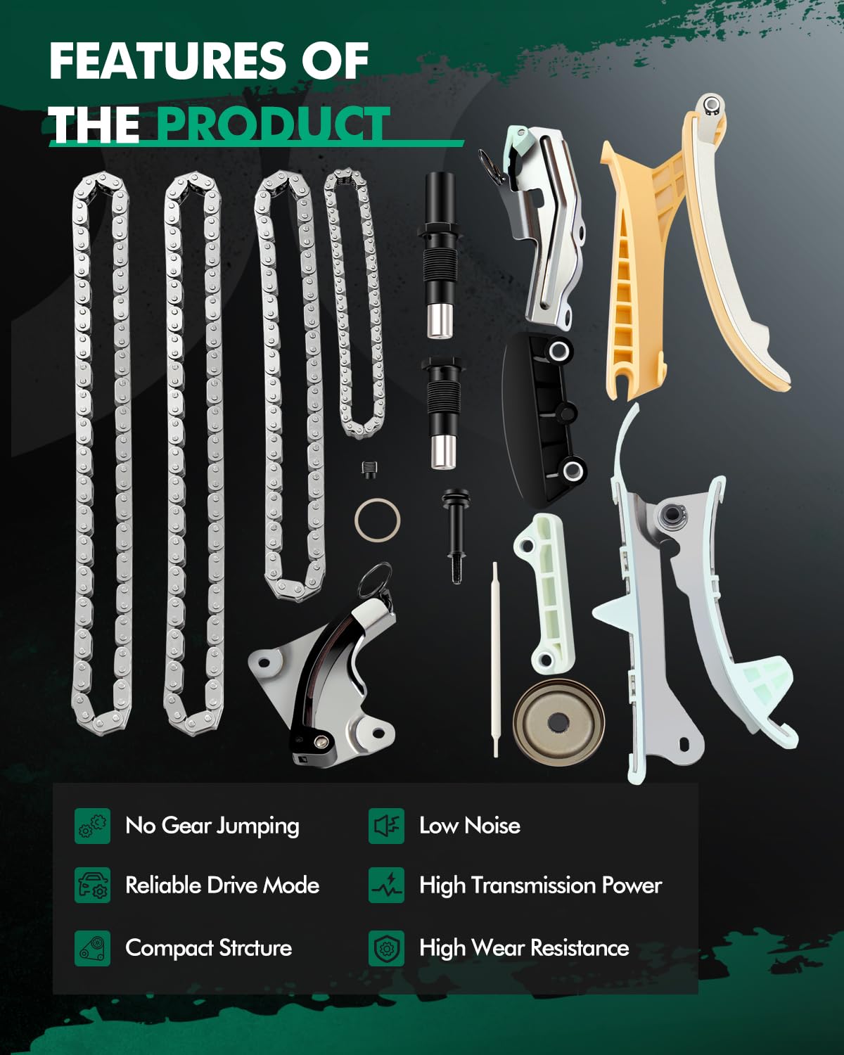 SCITOO Kit de Cadena de Distribución para Ford Mustang 2005-2010, Ford Explorer 1997-2010, Mazda B4000 4.0L V6