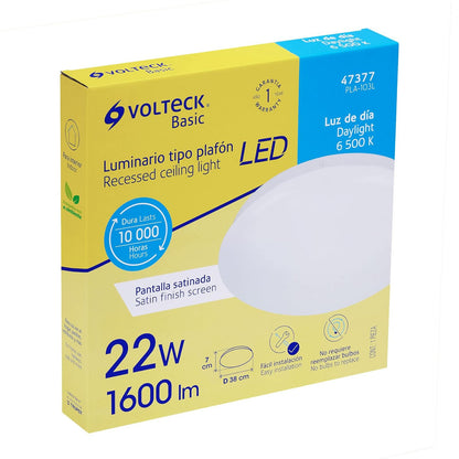 Volteck Lait PLA-103L, Luminario tipo pláfon, redondo de LEDs