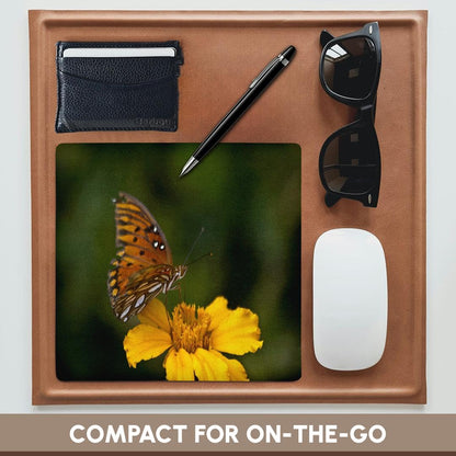 3dRose 8 x 8 x 0.25 Inches Butterfly Kissing the Morning Flowers I Pattern Mouse Pad (mp_49726_1)
