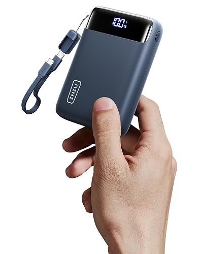 INIU Power Bank, Pequeño 20000mAh 22,5W Carga Rapida Bateria Phone Externa | Cable USB C Desmontable, Apto para Avión, Esenciales de Viaje, Bateria Portatil para iPhone 17, Samsung, iPad, etc. [Azul]