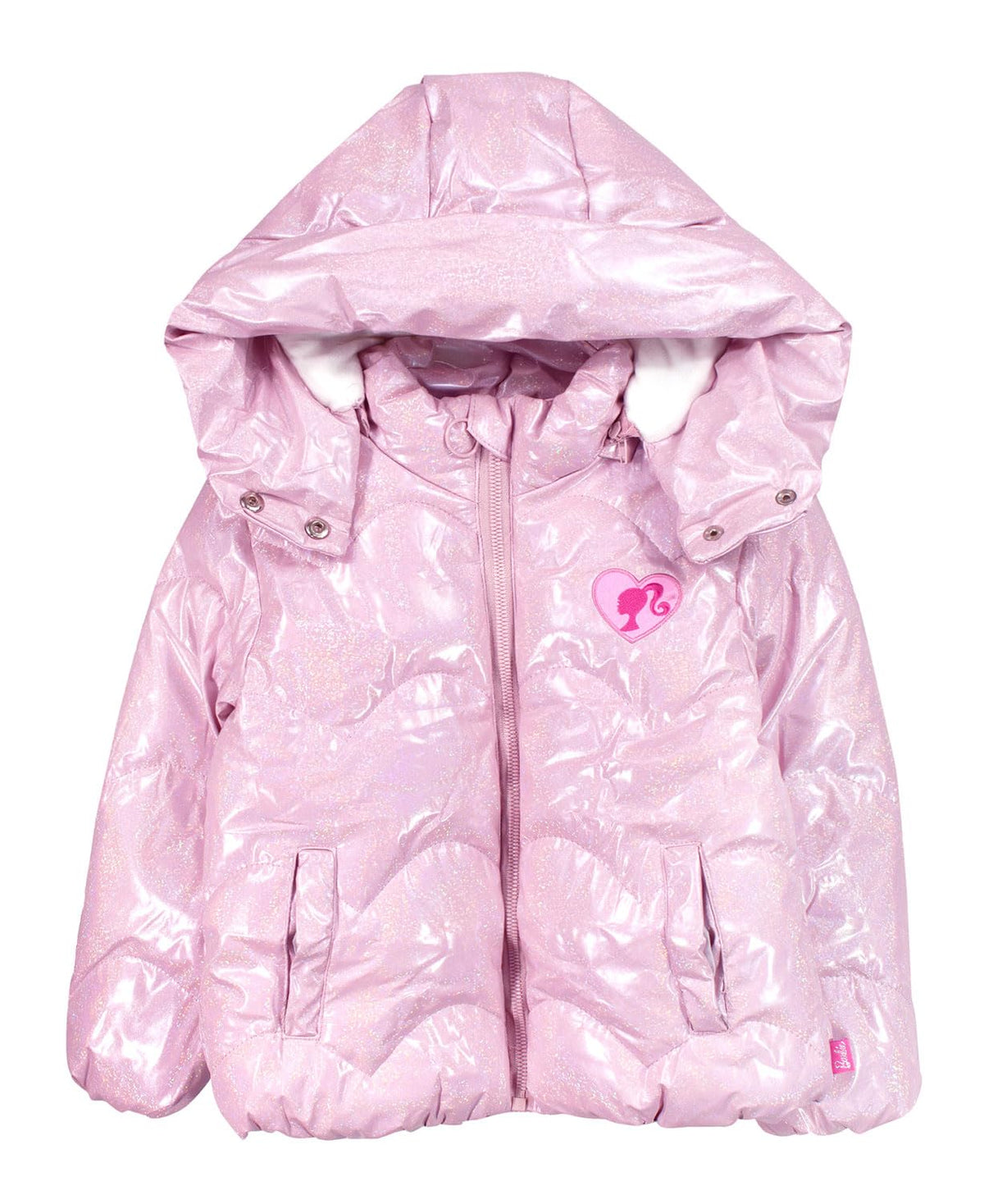 Chamarra Acolchada con Capucha Desmontable para Niña, Lila - Barbie - 4 - Rosado