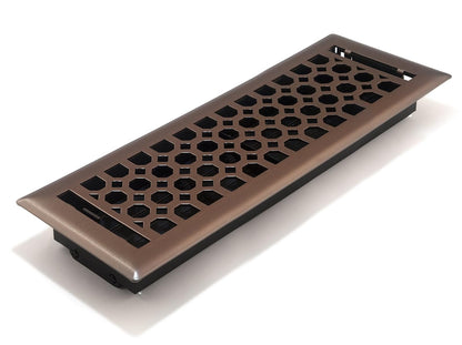 Accord amfrlrbch410 Charlotte piso registradora, 4-Inch X 10-Inch (apertura de conducto Medidas), 4" x 14", Níquel Satinado - 4" x 14" - Bronce claro frotado con aceite