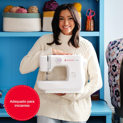 SINGER® M1605 Máquina de Coser Mecánica 6 Puntadas Ideal Para Principiantes | Ojal cuatro pasos, estructura metálica, uso doméstico, costura fácil, adecuada quienes recién comienzan a practicar cada día