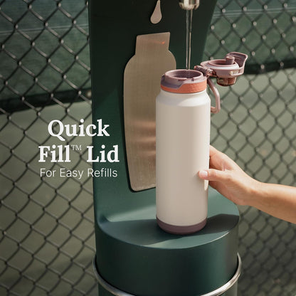 ZULU Powerfill Pro - Botella de agua de acero inoxidable de 32 onzas con tapa de llenado rápido, metal aislado al aspiradora de triple pared, tapa de bloqueo a prueba de fugas, beber y chug,
