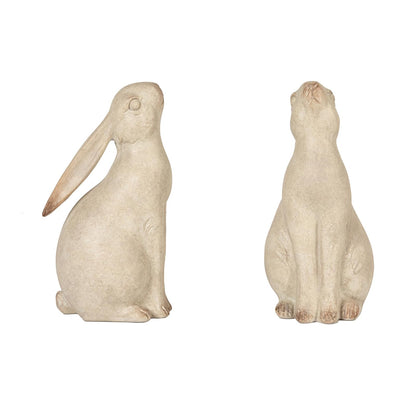 Creative Co-Op - Sujetalibros Decorativos de Resina de Conejo, Color Gris