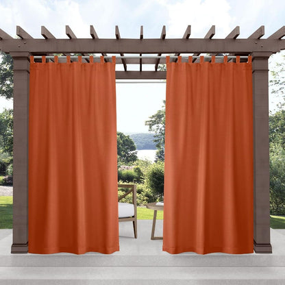Exclusive Home Cabana - Panel de Cortina Superior de Gancho y Bucle para filtrar la luz, 54 x 84 Pulgadas, Color Naranja meca, Juego de 2
