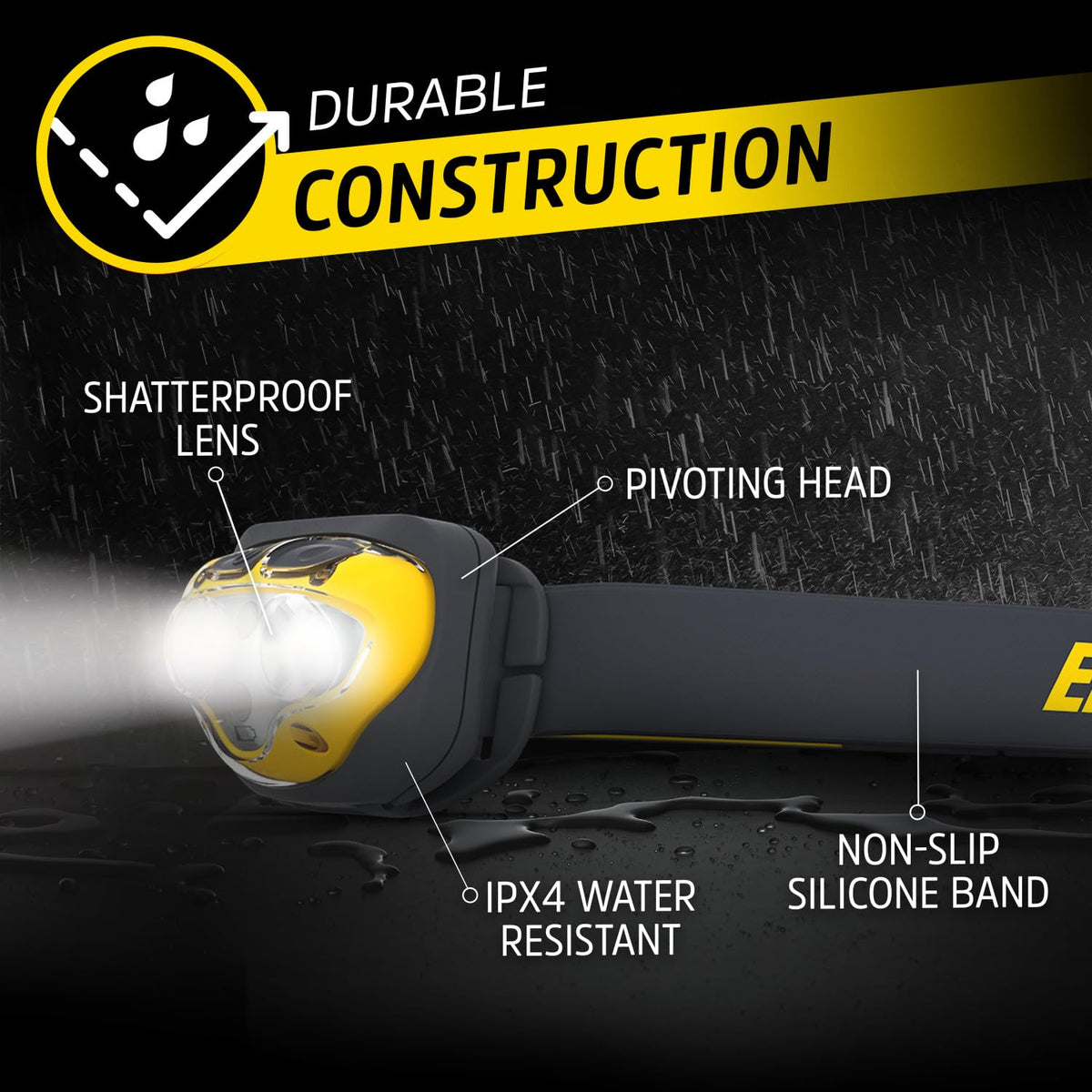 Energizer - Faro LED Pro360, diadema adicional incluida, IPX4 resistente al agua, luz principal de alto rendimiento para exteriores, camping, correr, tormenta, baterías incluidas