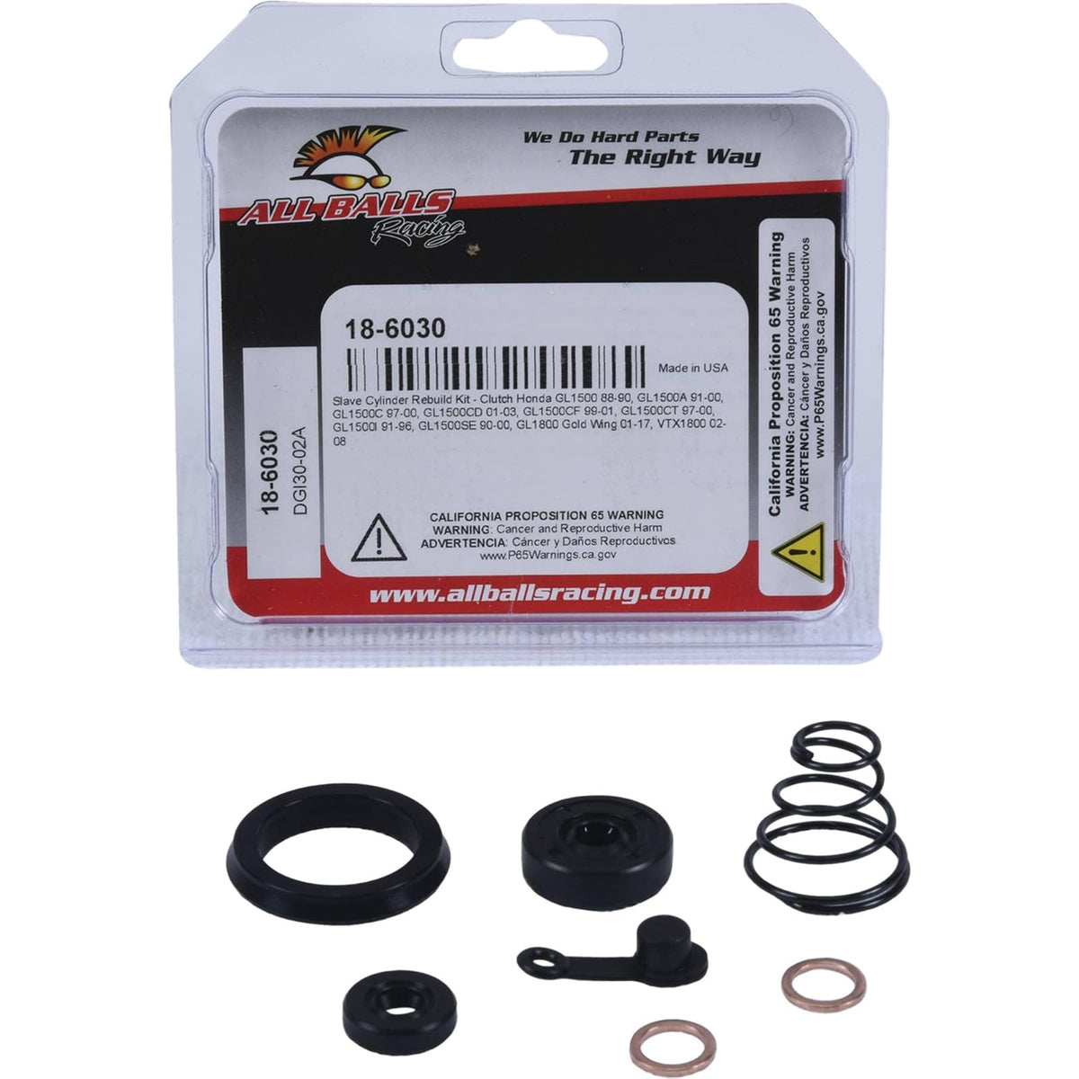 All Balls Racing Juego de cilindro esclavo de embrague 18-6030 compatible con/reemplazo para Honda GL1500 1988-1990, GL1500A 1991-2000, GL1500C 1997-2000, GL1500CD 2001-2003, GL1500CF 999-2001