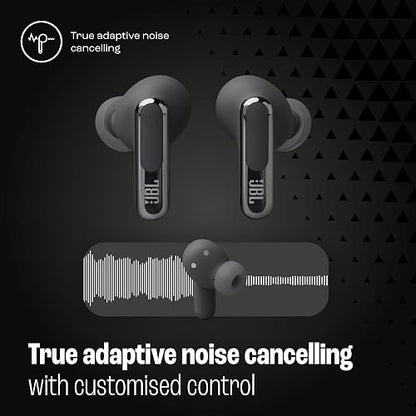 JBL Live Beam 3 Audífonos Inalámbricos NC Bluetooth, Drivers de 10mm, Reproducción 48 Horas, Pantalla Táctil - Negro