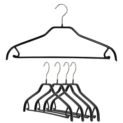MAWA by Reston Lloyd Silhouette Series - Percha de Ropa Antideslizante para Ropa con Barra y Gancho para Pantalones y Faldas, Estilo 41/FRS, Juego de 5, Color Negro