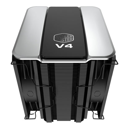 Cooler Master V4 Alpha 3DHP Ventilador de CPU Negro, Tecnología de Tubo de Calor Alpha 3DHP, Ventiladores Duales Mobius 120 PWM, Operación Silenciosa, Fácil Instalación, AMD Ryzen 9 AM5|4, Intel Ultra