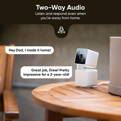WYZE CAM Pan v3 Interior/Interior/Exterior IP65 1080p Pan/Tilt/Zoom Cámara de Seguridad Inteligente para el hogar con Seguimiento de Movimiento de 360° para bebé y Mascota, visión Nocturna de Color,
