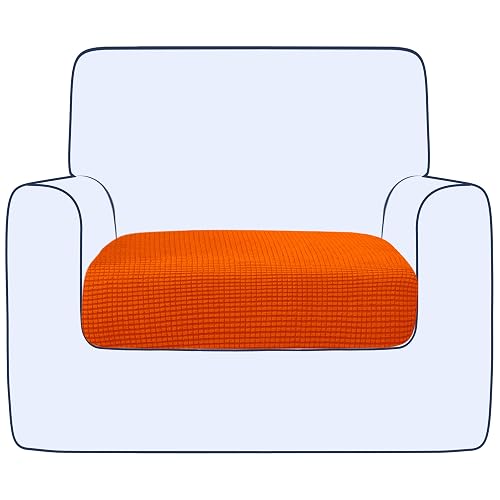 Ouka - Funda de cojín elástica para sofá, Protector de cojín Reversible, Protector de cojín Suave para sillón, sofá de Dos plazas (S, Naranja)