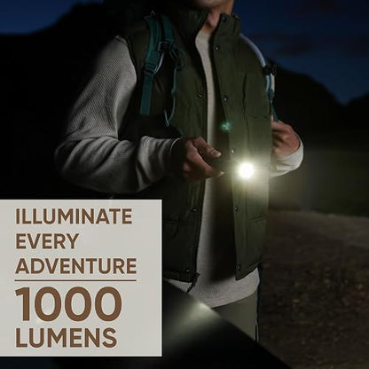 Energizer - Linterna LED recargable con indicador de potencia, 1000 lúmenes, linterna recargable con construcción lista para el sendero y visualización de indicador de alimentación digital fácil de