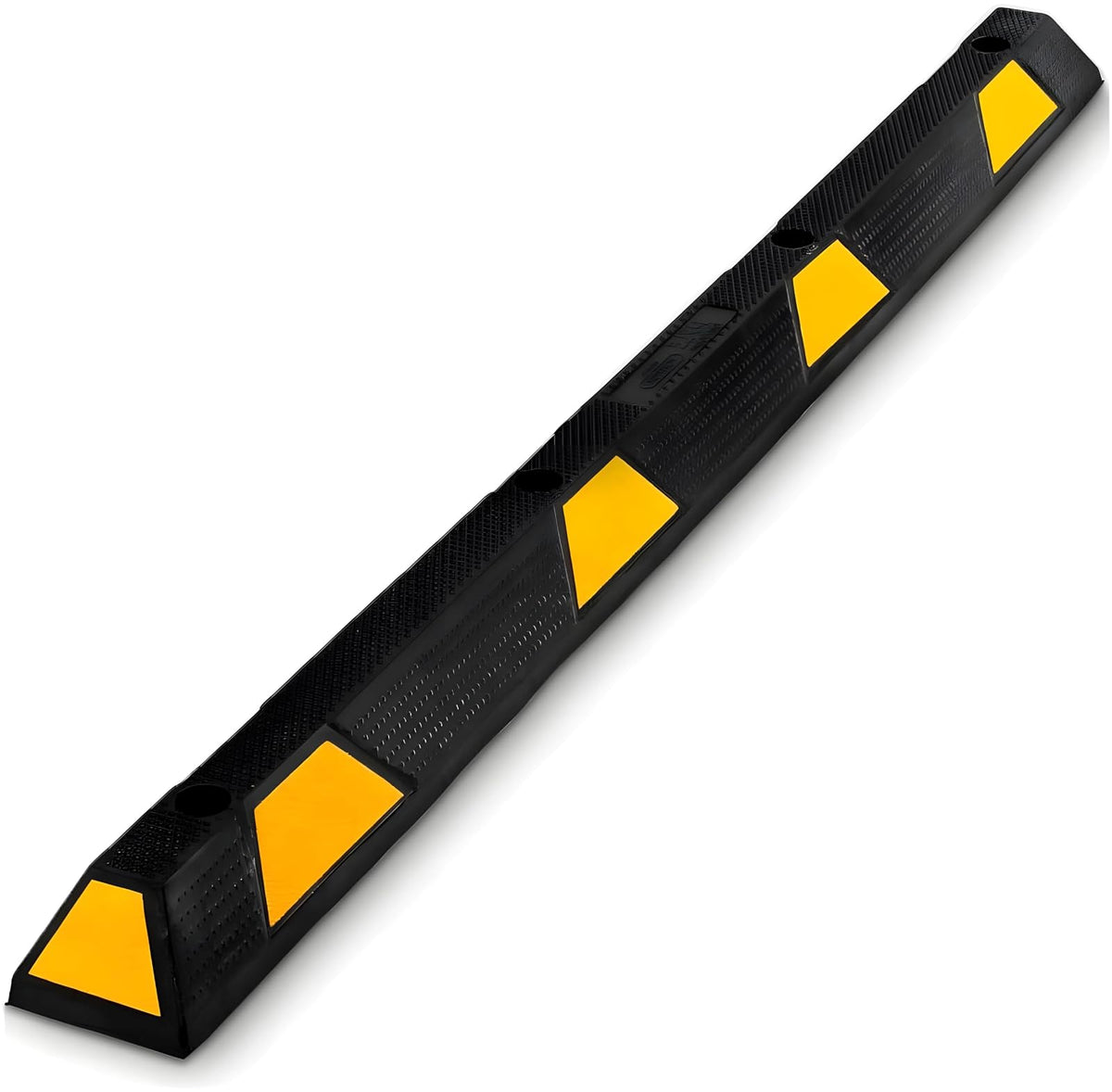 Pyle Tope de Estacionamiento para Garaje, Tope de Piso de Goma Extra Ancho de 183 cm, Resistente para Estacionamientos, Ideal para Vehículos, Camiones, Entradas, Protege Parachoques, Negro