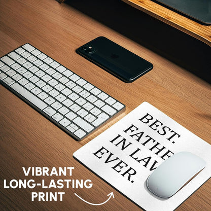 3dRose Best Father In Law Ever Fun Humorous Gifts for the Inlaws Family Humor Black Text Mouse Pad (mp_151498_1)