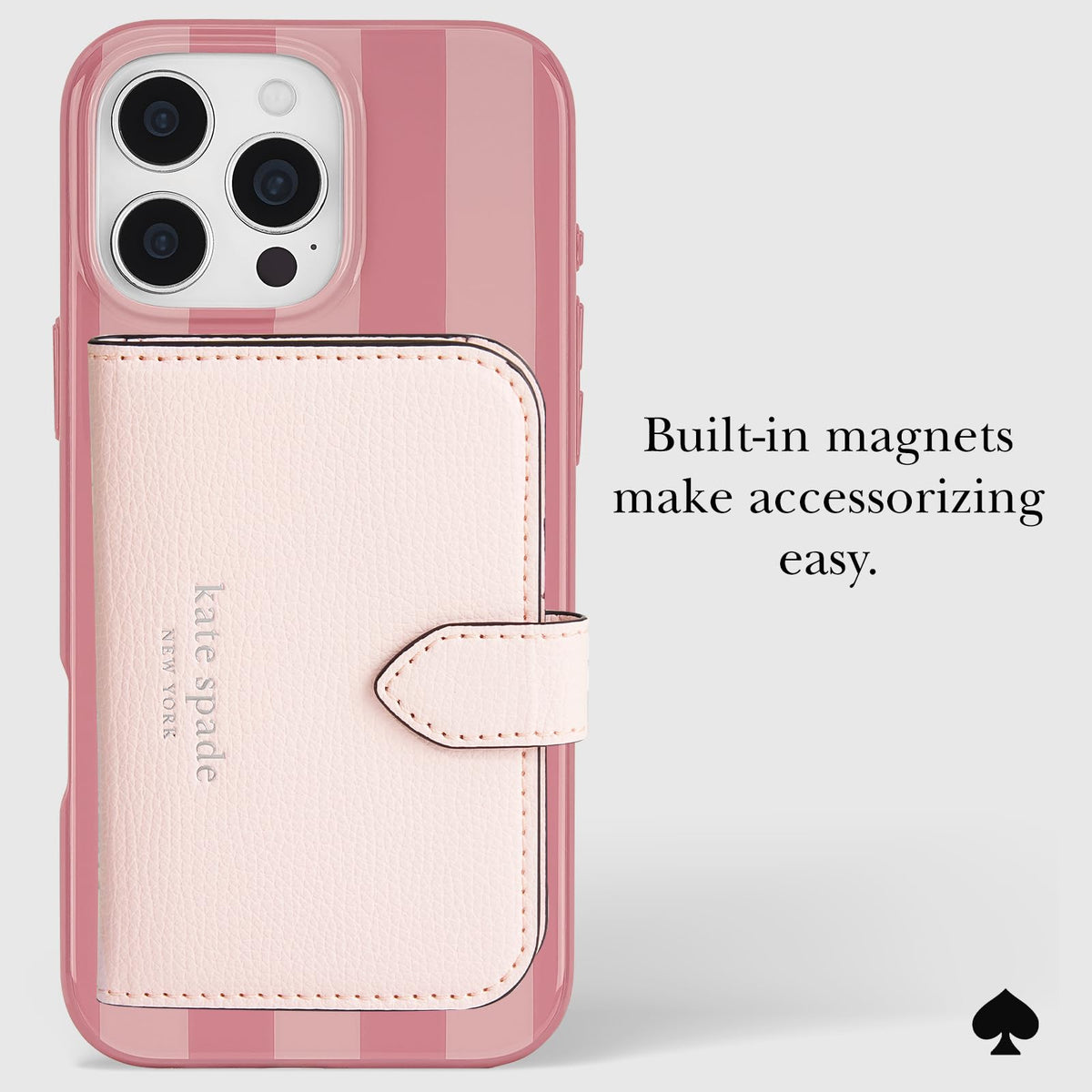 Kate Spade New York - Funda para iPhone 16 Pro MAX, diseño de Rayas de Coral Rosa