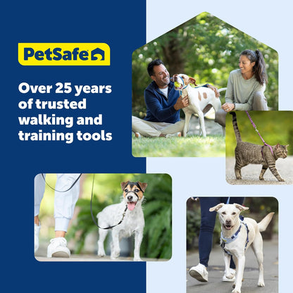 PetSafe Arnés para perro 3 en 1, solución sin tirones, arnés reflectante, clip frontal de anillo en D, correas acolchadas, mango superior, color negro, grande