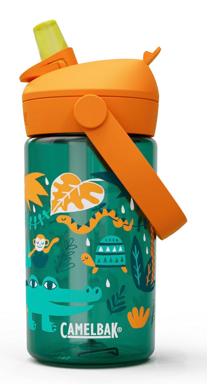 CamelBak Thrive Flip Straw Kids Botella con Popote, 400 ml - Animales de la jungla