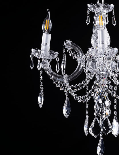 Candil Colgante Gamalux María Theresa 4 Luces Cristal Alta Calidad Plata Modelo RG5006-4L CH Lámpara moderna con acabado cromado y cristal cortado para estilo exclusivo