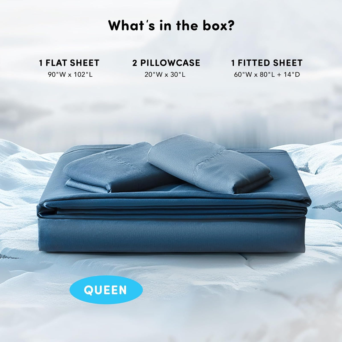 Comfort Spaces Coolmax Moisture Wicking Sheet Set Super Soft, Fade Resistant, 16" Deep Pocket, All Around Elastic - Warm Weather Cooling Sheets for Night Sweats, Queen, Teal 4 Piece