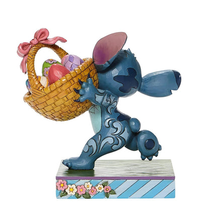 Enesco Disney Traditions by Jim Shore Lilo and Stitch Running con Cesta de Pascua, 5.75 Pulgadas, Multicolor