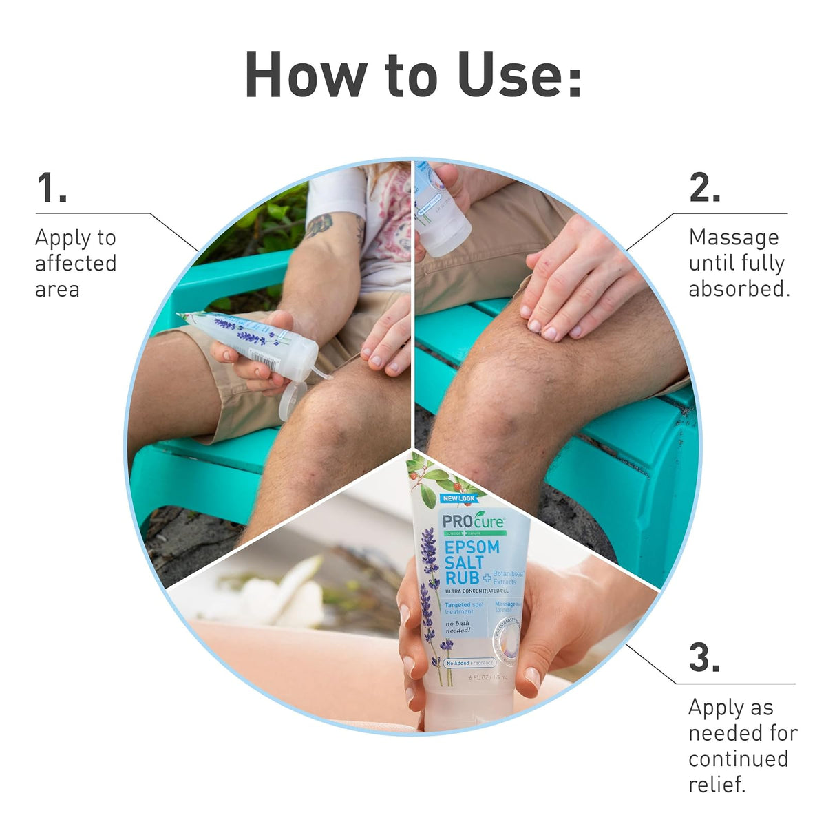 ProCure Gel de Sal de Epsom con Aloe Vera | 6 oz, paquete de 2, alivia tensión muscular, dolores y molestias