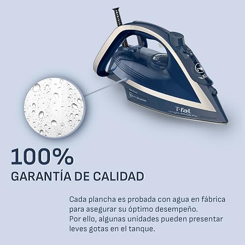 T-fal Plancha de Vapor Ultragliss Anti-Calc Plus FV6843X0 | Suela Durilium Airglide, golpe de vapor de 180 g/min, 1800 W, tanque de 270 ml, recolector de calcio extraíble