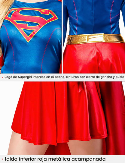 Rubie'S Vestido de Disfraz de Supergirl para Programa de televisión Disfraces de tamaño adultoMujer