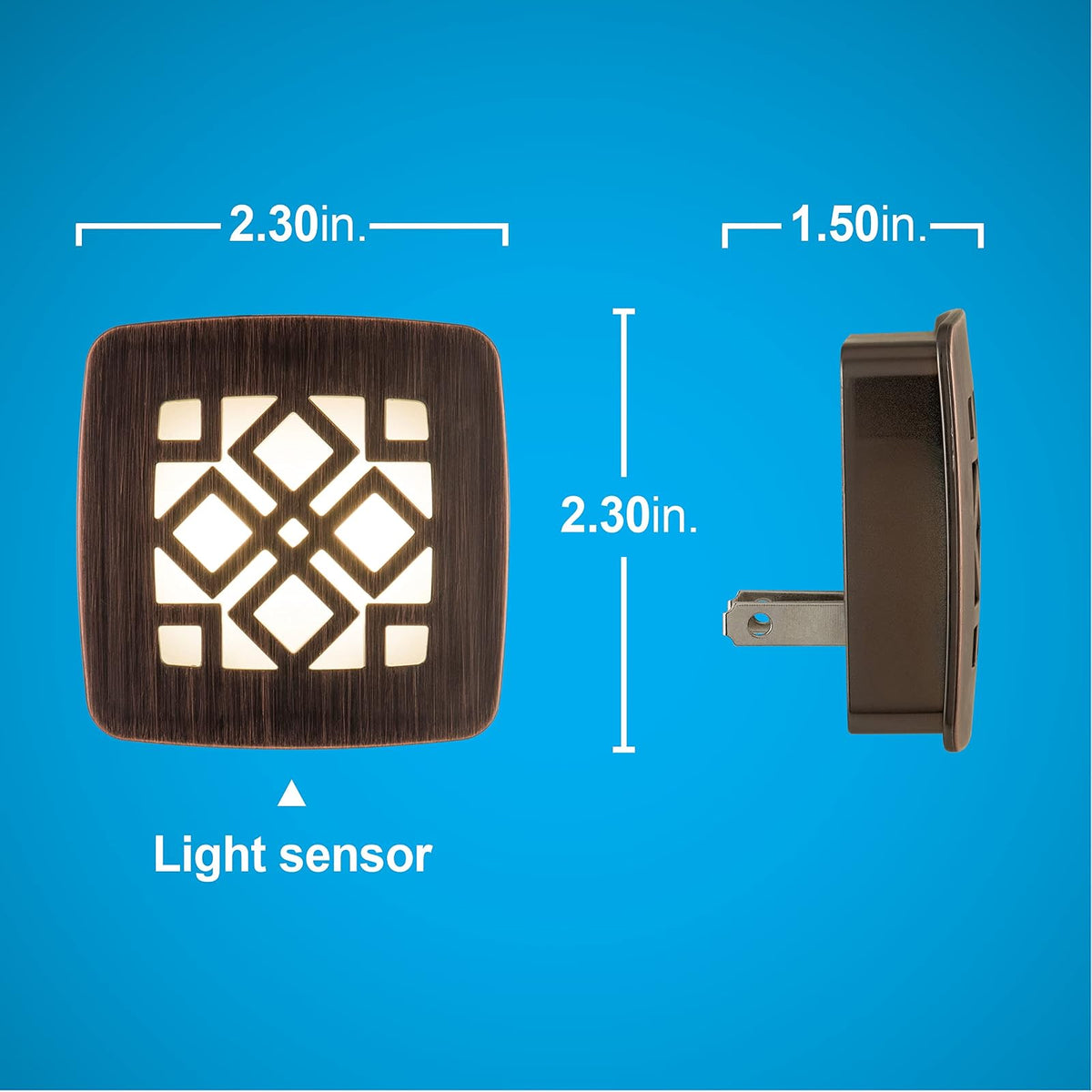 GE Luz de noche LED de bronce frotado con aceite, enchufable, del atardecer al amanecer, listada en UL, decoración del hogar, ideal para dormitorio, guardería, baño, cocina, pasillo, 25436