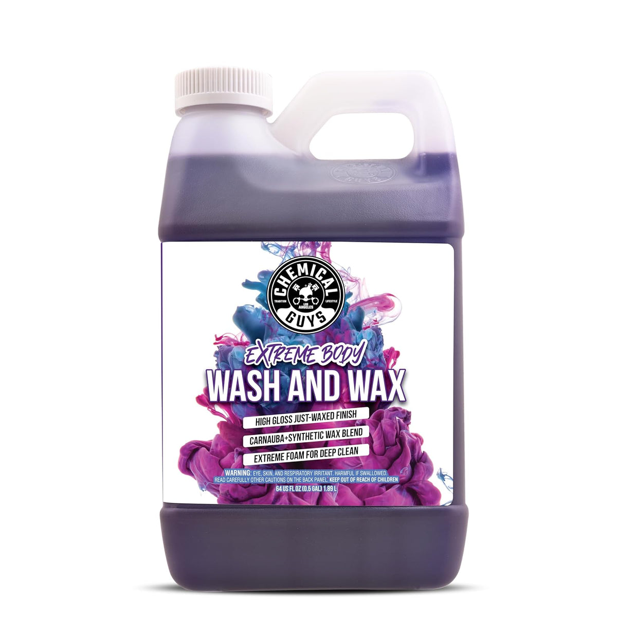 Chemical Guys Extreme Bodywash & Wax Jabón Espumoso para Autos - 64 oz - 1 - 2 Gallon - Jabón