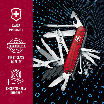 Victorinox Navaja Cybertool, Roja Transparente, 39 Usos