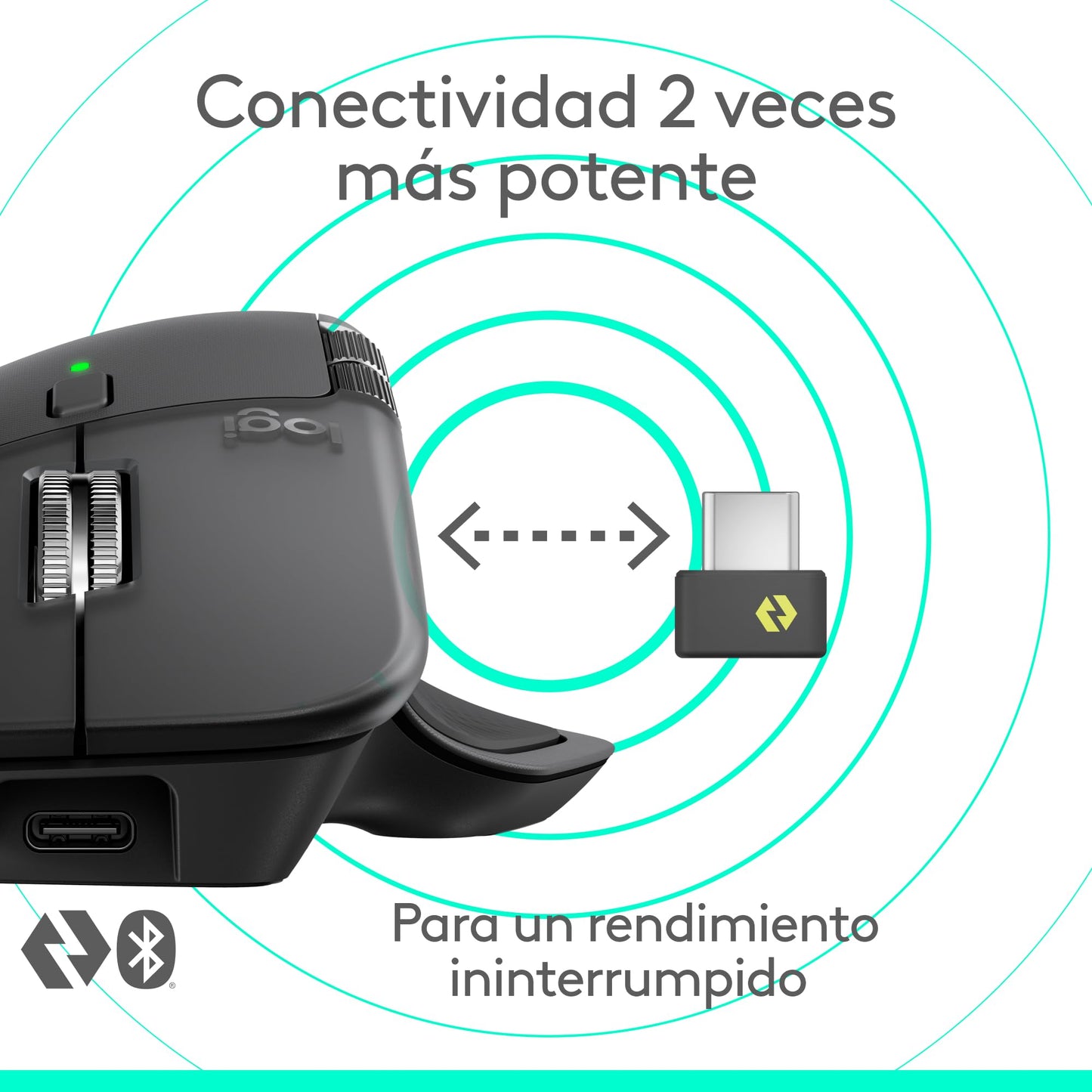 Logitech MX Master 4 Mouse Inalámbrico de Alto Desempeño, Scrolling Ultra-rápido, 8K dpi, Seguimiento sobre Vidrio, Clics Silenciosos, USB-C, Bluetooth - Grafito