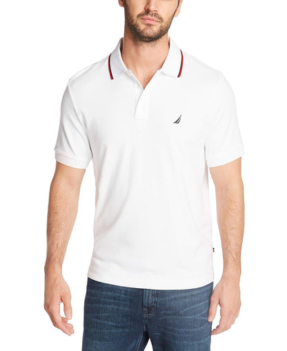 Nautica Polo de Manga Corta Ajuste Clásico para Hombre - Bright White - 2XG