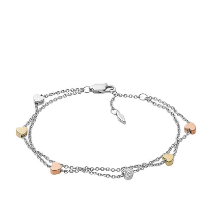 Fossil Women's Sterling Silver or Silver-Tone Stainless Steel Chain Bracelet for Women