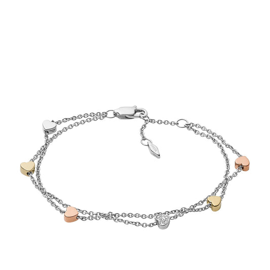 Fossil Women's Sterling Silver or Silver-Tone Stainless Steel Chain Bracelet for Women