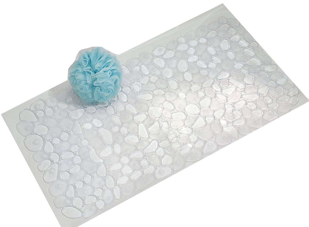 InterDesign Pebblz Bath Mat, Clear