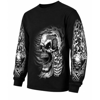 Hot Leathers Motocicleta GMD2076 - Camisa de Manga Larga para Hombre, Color Negro, Talla 3XL de EE. UU